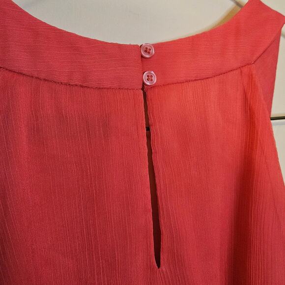 7th Avenue Size Extra Small XS Tank Top Blouse 3D Flowers Coral Color Pink - Picture 7 of 9